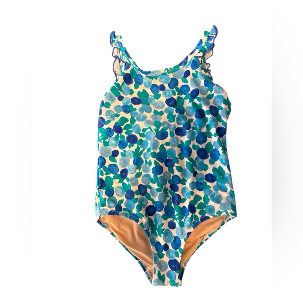 Kids J. Crew Crewcuts Swimsuit with Blue and Green Floral Pattern